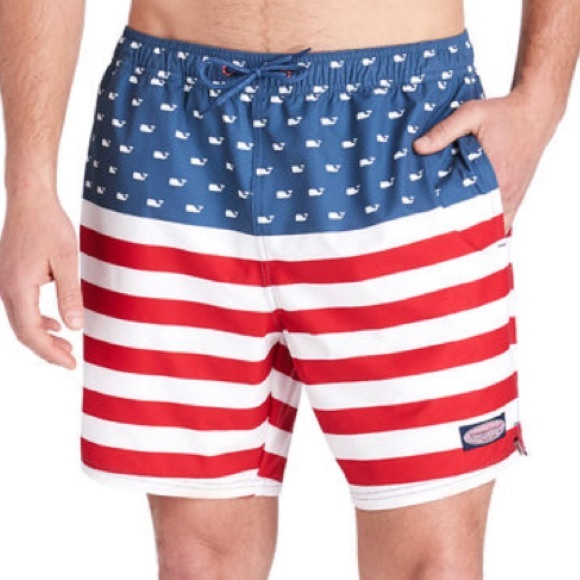 vineyard vines american flag swim trunks